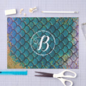 グラムマーメイドフィッシュはかりで測ティール（緑がかった色）パープル金ゴールドスパークル 薄葉紙 (クラフト)