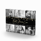 グラムマ最高のエバー金ゴールドグリッターカスタムコラージュ6 フォトブロック (右)