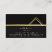 グラムミニマルゴールデン白黒ジオメトリックビップ 名刺 (裏面)