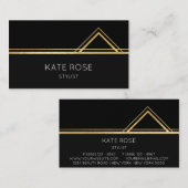 グラムミニマルゴールデン白黒ジオメトリックビップ 名刺 (正面/裏面)