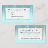 グラムミントグリーンアクアグリッターグラデーシストライプのョン 予約カード (正面/裏面)