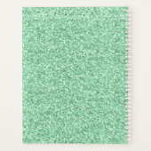 グラムミントグリーングリッターパーソナライズされた2022 プランナー手帳 (裏面)