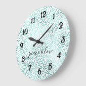 グラムミントレオパード印刷 ラージ壁時計 (傾斜)