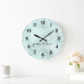 グラムミントレオパード印刷 ラージ壁時計 (ホーム)