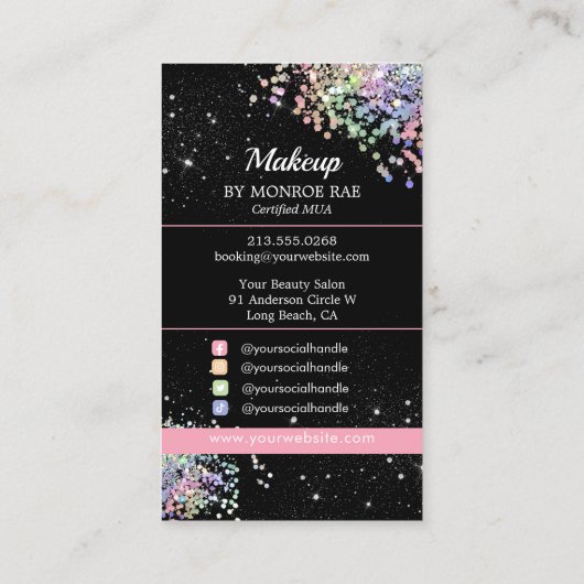 グラムムアビューティシャン美しいサロンメークアップアーティスト 名刺 (裏面)