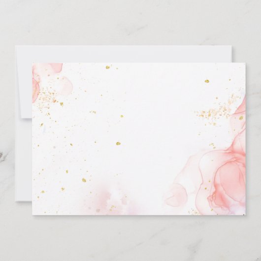 グラムメイクアップガール誕生日ピンクスパパーティー写真 招待状 (裏面)