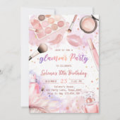 グラムメイクアップバースデーパーティースパパーティの招待状 招待状 (正面)