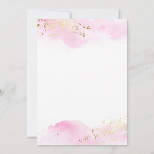 グラムメイクアップバースデーパーティー赤面ピンクスパパーティー 招待状 (裏面)