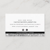 グラムメイクアップブラシでレターシルバーグリッターブラック 名刺 (裏面)