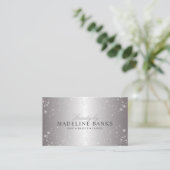 グラムメタリック銀グリッター美しいプロフェッショナル 名刺 (スタンド正面)