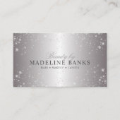 グラムメタリック銀グリッター美しいプロフェッショナル 名刺 (正面)