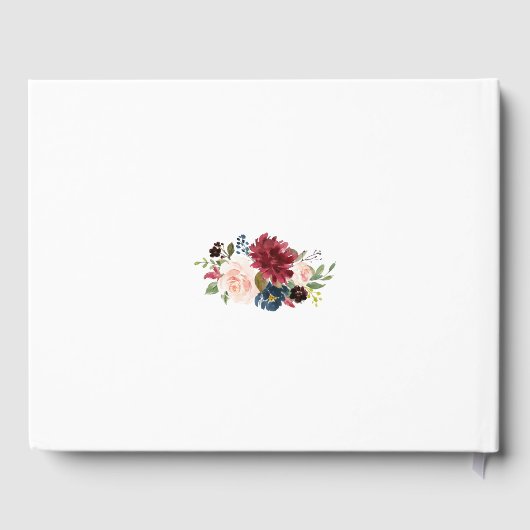 グラムメルロネイビーブルーフローラ結婚ズ ゲストブック (裏面)