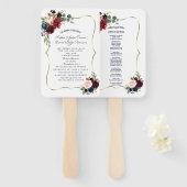 グラムメルロネイビーブルーフローラ結婚式 プログラム ハンドファン (正面&裏面)