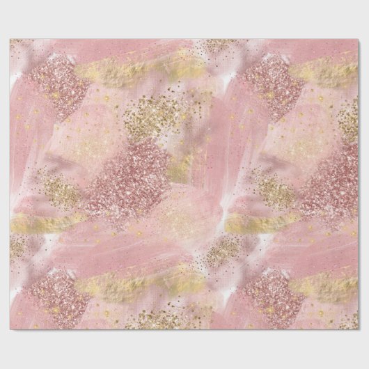 グラムモダンアートバラフェイク金ゴールドグリッター赤面 ラッピングペーパー (フラット)