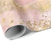 グラムモダンアートバラフェイク金ゴールドグリッター赤面 ラッピングペーパー (ロールコーナー)