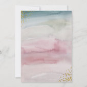 グラムモダンウォーターカラー金ゴールド紙吹雪ブライダルシャワー 招待状 (裏面)