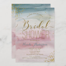 グラムモダンウォーターカラー金ゴールド紙吹雪ブライダルシャワー