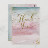 グラムモダンウォーター色金ゴールドありエレガントがとう ポストカード (正面/裏面)