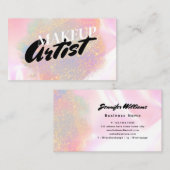 グラムモダングリッターメイクアップアーティストホログラフィックバス 名刺 (正面/裏面)