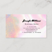 グラムモダングリッターメイクアップアーティストホログラフィックバス 名刺 (裏面)