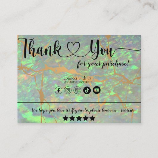 グラムモダングリーンオパールありがとう 名刺 (正面)