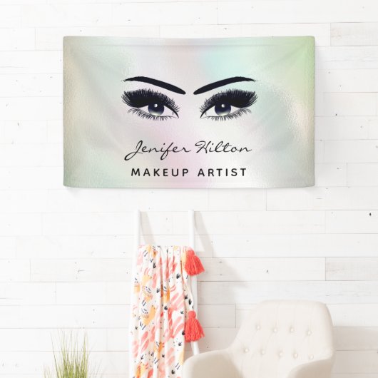 グラムモダンシックなホログラフィックまつげ&眉 横断幕 (インサイチュ)