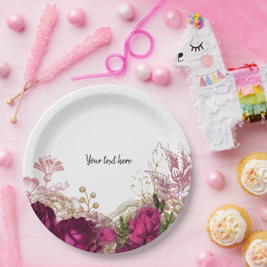 グラムモダンシックな花すべての行事 ペーパープレート (パーティー)