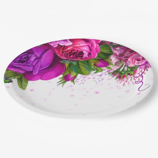 グラムモダンシックな花すべての行事 ペーパープレート (アングル)