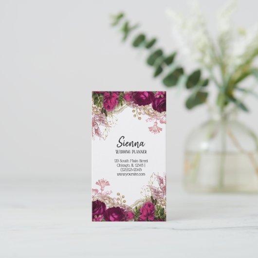 グラムモダンシックな花 名刺 (スタンド正面)