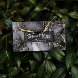 グラムモダンシックエレガント金ゴールドブラック&ホワイト 名刺