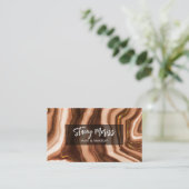 グラムモダンシック金ゴールド抽象芸術瑪瑙パターン 名刺 (スタンド正面)