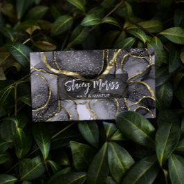 グラムモダンシックQRコード金ゴールドブラック&ホワイト 名刺