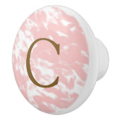 グラムモダンスポットピンク&ホワイトシックエレガント セラミックノブ (右)