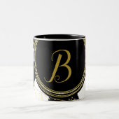 グラムモダンデコ白黒金ゴールドガーリーユニーク ツートーンマグカップ (中央)