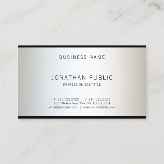 グラムモダンデザインスタイリッシュプロフェッショナルトッププレーン 名刺 (正面)