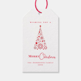 グラムモダントレンディーレッドクリスマスツリー ギフトタグ