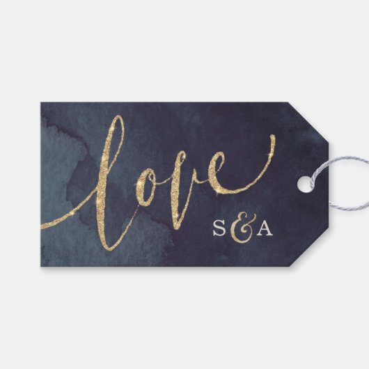グラムモダンナイトフェイク金ゴールド書道 ギフトタグ (正面(横))