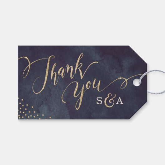 グラムモダンナイトフェイク金ゴールド書道 ギフトタグ (正面(横))