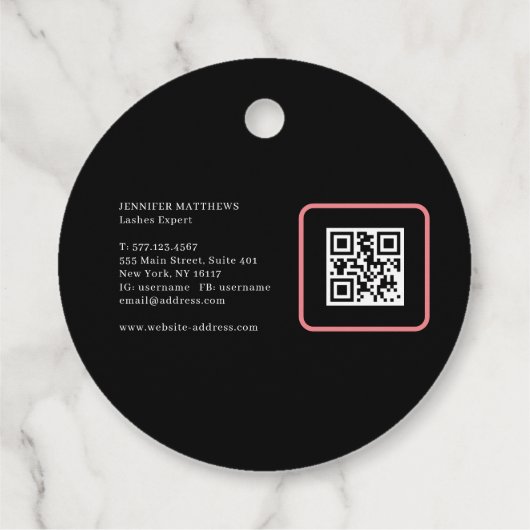 グラムモダンピンクのネオンの発火係のマニキュア フェイバータグ (裏面)