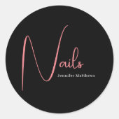 グラムモダンピンクのネオン美しい技術者マニキュラー ラウンドシール (正面)