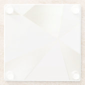 グラムモダンピンク金ゴールド幾何学模様 ガラスコースター (裏面)