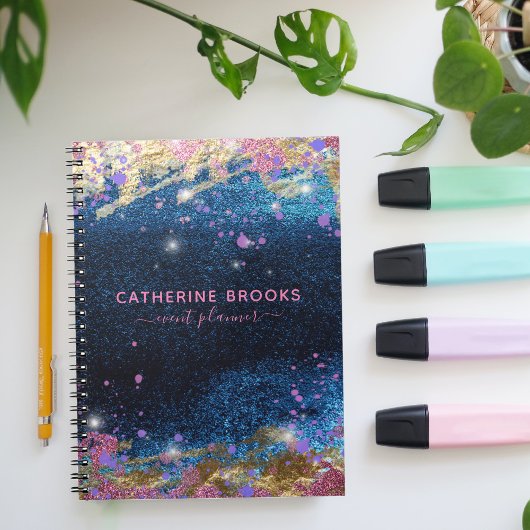 グラムモダンブスタイリッシュルーグリッター絵を描(ばちゃばちゃ)跳ねる ノートブック