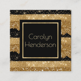 グラムモダンブラックと金ゴールド名刺 スクエア名刺