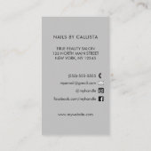 グラムモダンブラックシルバーグリッター爪、 ネイル 名刺 (裏面)