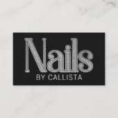 グラムモダンブラックシルバーグリッター爪、 ネイル 名刺 (正面)