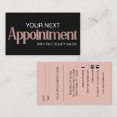 グラムモダンブラックバラ金ゴールドグリッタータイポグラフィ 予約カード (正面/裏面)