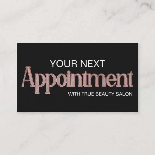 グラムモダンブラックバラ金ゴールドグリッタータイポグラフィ 予約カード (正面)