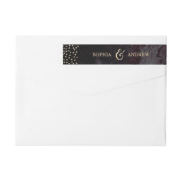 グラムモダンブラックフェイク金ゴールドグリッターモノグラム ラップアラウンドラベル