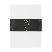 グラムモダンブラックフェイク金ゴールドグリッターモノグラム 招待状ベリーバンド (裏面例)