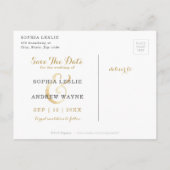 グラムモダンブラック金ゴールド書は日付を保存 案内ポストカード (裏面)